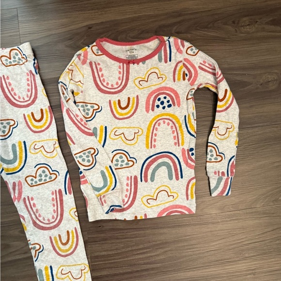 Carter's Girls 100% Cotton Colorful Rainbow Pajama Set size 7 - Picture 4 of 5